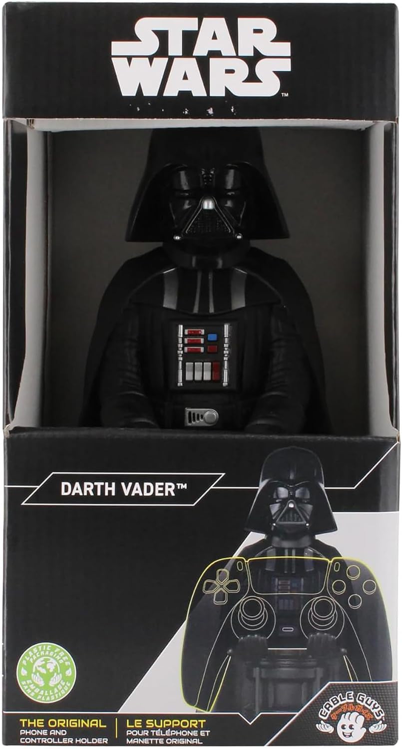 Star Wars: Darth Vader - Original Mobile Phone & Gaming Controller Holder, Device Stand, Cable Guys, Licensed Figure (Multi-Colored) - Digital Haven
