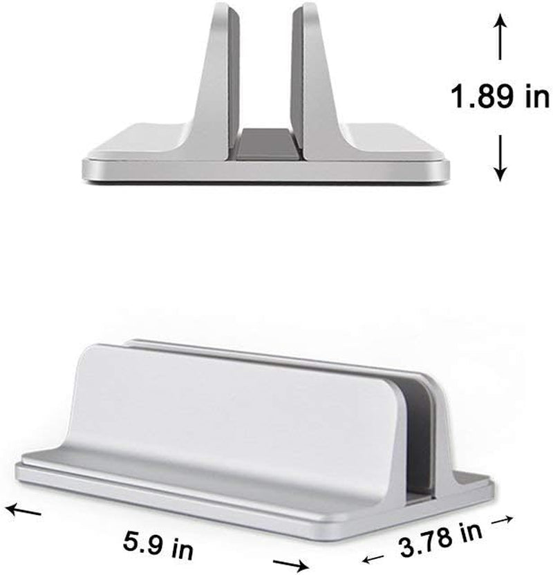 Vertical Laptop Stand, Laptops Cradle Holder, Laptop Standing Desk Dock with Adjustable Size, Laptop Computer Accessories Holder for Macbook Pro/Air Dell Hp Surface Ipad-Silver - Digital Haven