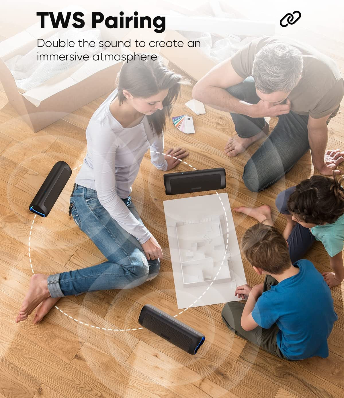 Bluetooth Speaker with HD Sound, Portable Wireless, IPX5 Waterproof, up to 24H Playtime, TWS Pairing, BT5.3, for Home/Party/Outdoor/Beach, Electronic Gadgets, Birthday Gift (Black) - Digital Haven