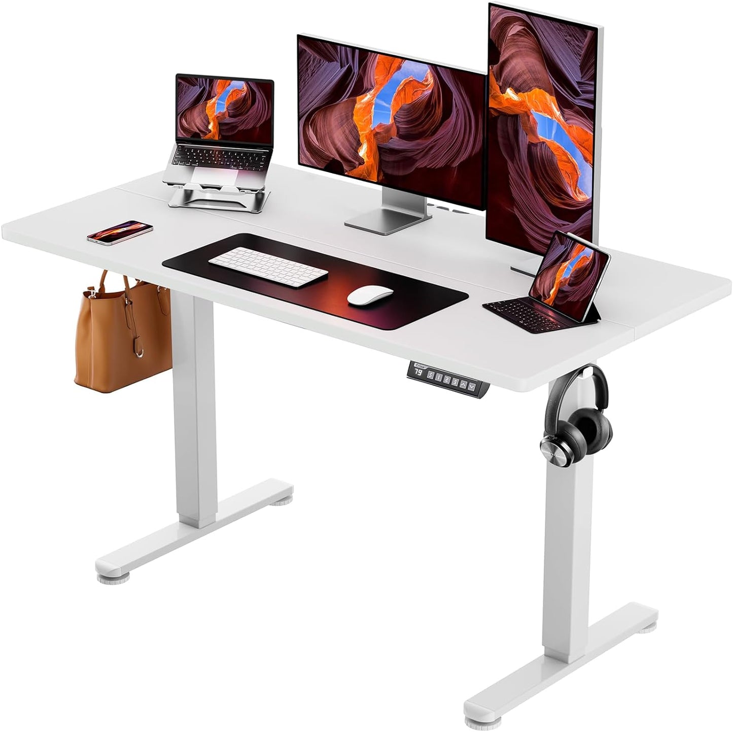 Height Adjustable Electric Standing Desk, 48 X 24 Inches Sit Stand up Desk, Memory Computer Home Office Desk (Black) - Digital Haven