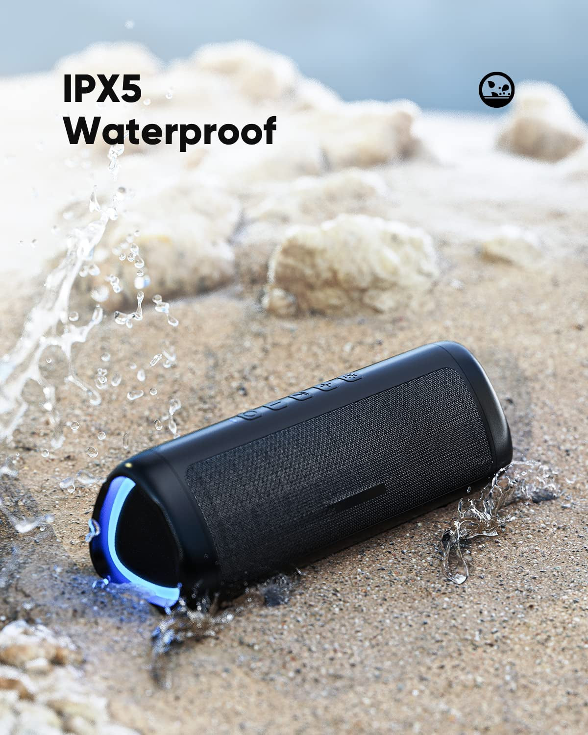 Bluetooth Speaker with HD Sound, Portable Wireless, IPX5 Waterproof, up to 24H Playtime, TWS Pairing, BT5.3, for Home/Party/Outdoor/Beach, Electronic Gadgets, Birthday Gift (Black) - Digital Haven