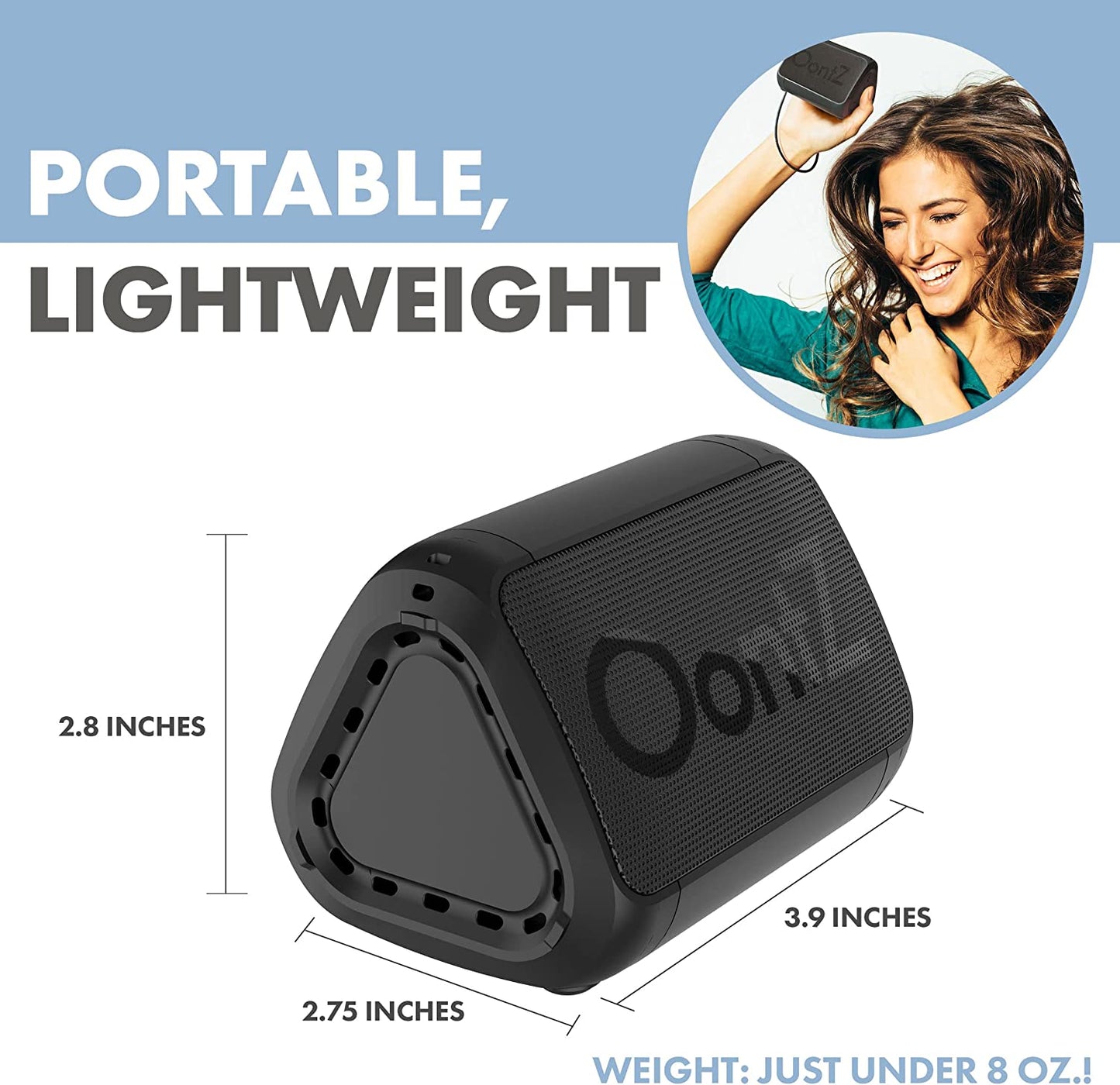Oontz Solo Bluetooth Speaker, Loud Small Bluetooth Speaker, Stocking Stuffer Electronic Wireless Mini Speaker, Black - Digital Haven