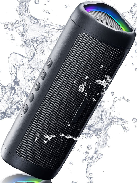 Bluetooth Speaker with HD Sound, Portable Wireless, IPX5 Waterproof, up to 24H Playtime, TWS Pairing, BT5.3, for Home/Party/Outdoor/Beach, Electronic Gadgets, Birthday Gift (Black) - Digital Haven