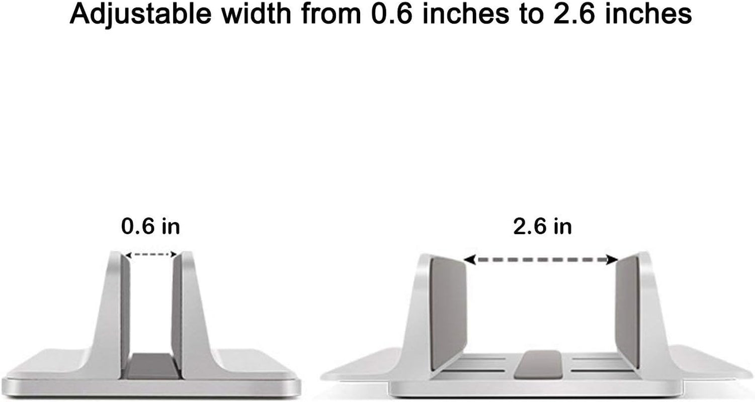 Vertical Laptop Stand, Laptops Cradle Holder, Laptop Standing Desk Dock with Adjustable Size, Laptop Computer Accessories Holder for Macbook Pro/Air Dell Hp Surface Ipad-Silver - Digital Haven