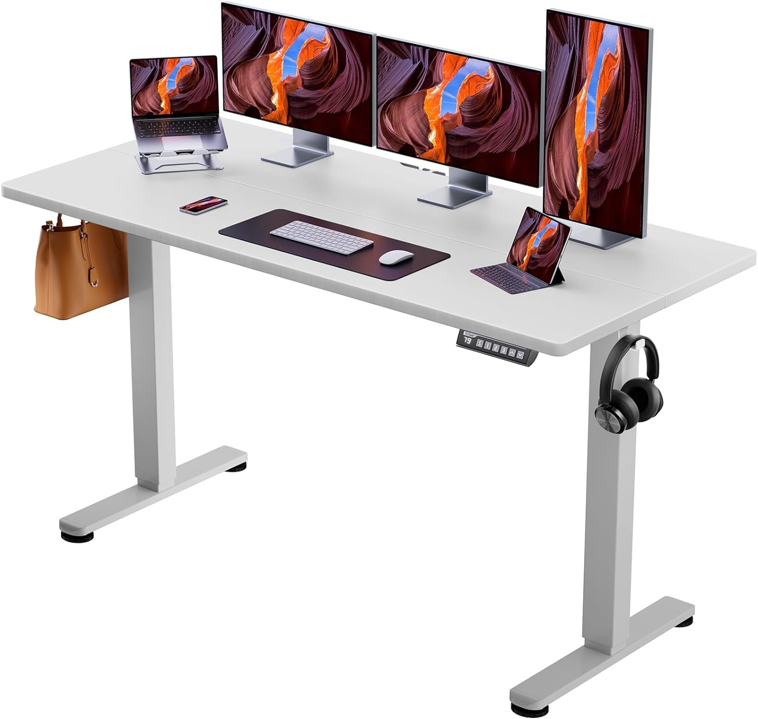 Height Adjustable Electric Standing Desk, 48 X 24 Inches Sit Stand up Desk, Memory Computer Home Office Desk (Black) - Digital Haven