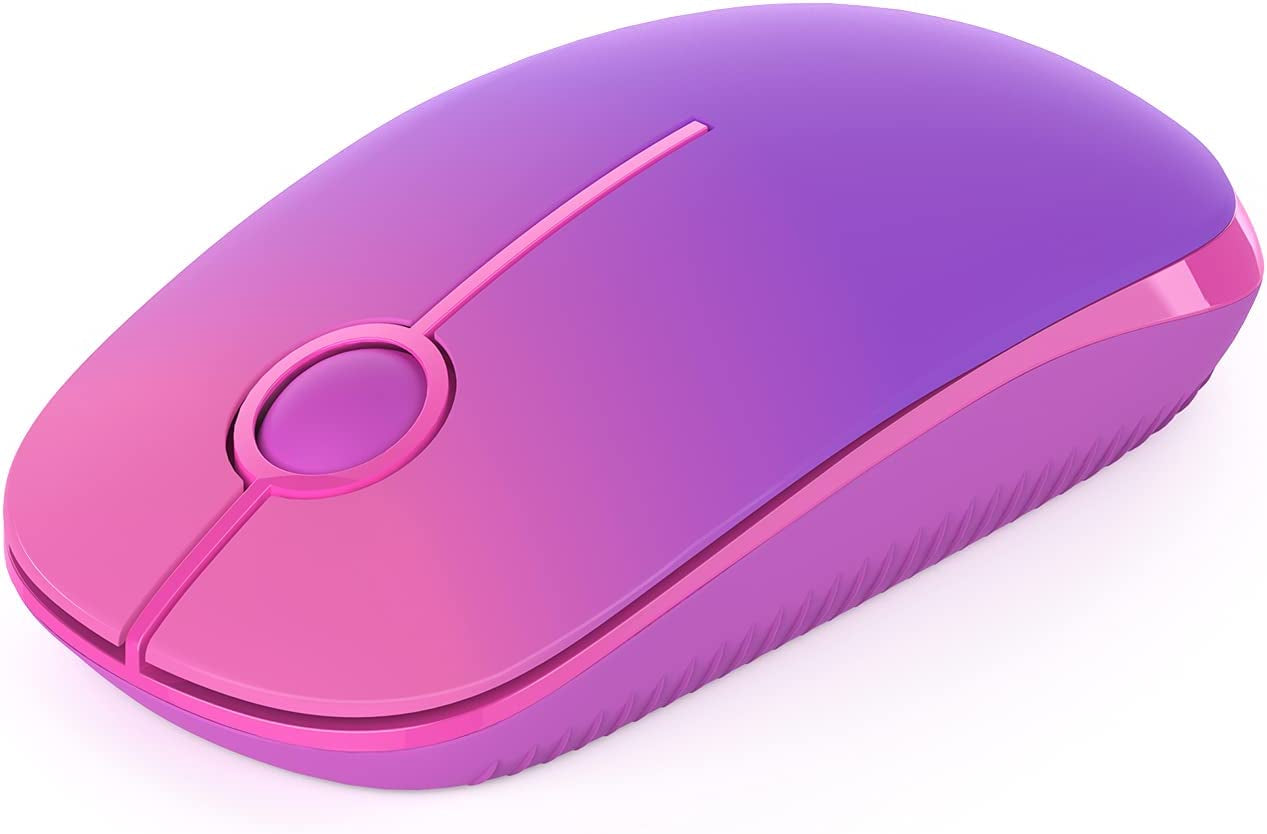 Wireless Mouse, 2.4G Slim Portable Computer Mice with Nano Receiver for Notebook, PC, Laptop, Computer (White and Gold) - Digital Haven