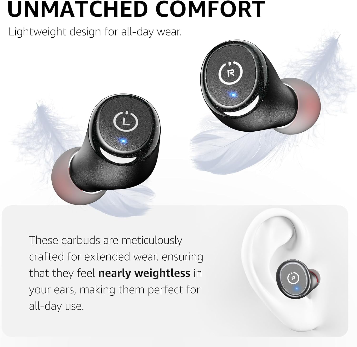 TOZO T10 (Ergonomic Edition)Wireless Earbuds Bluetooth 5.3 Headphones, App Customize EQ, Ergonomic Design, 55H Playtime, Wireless Charging Case, IPX8 Waterproof Sound In-Ear Headset, 2024 New Version - Digital Haven