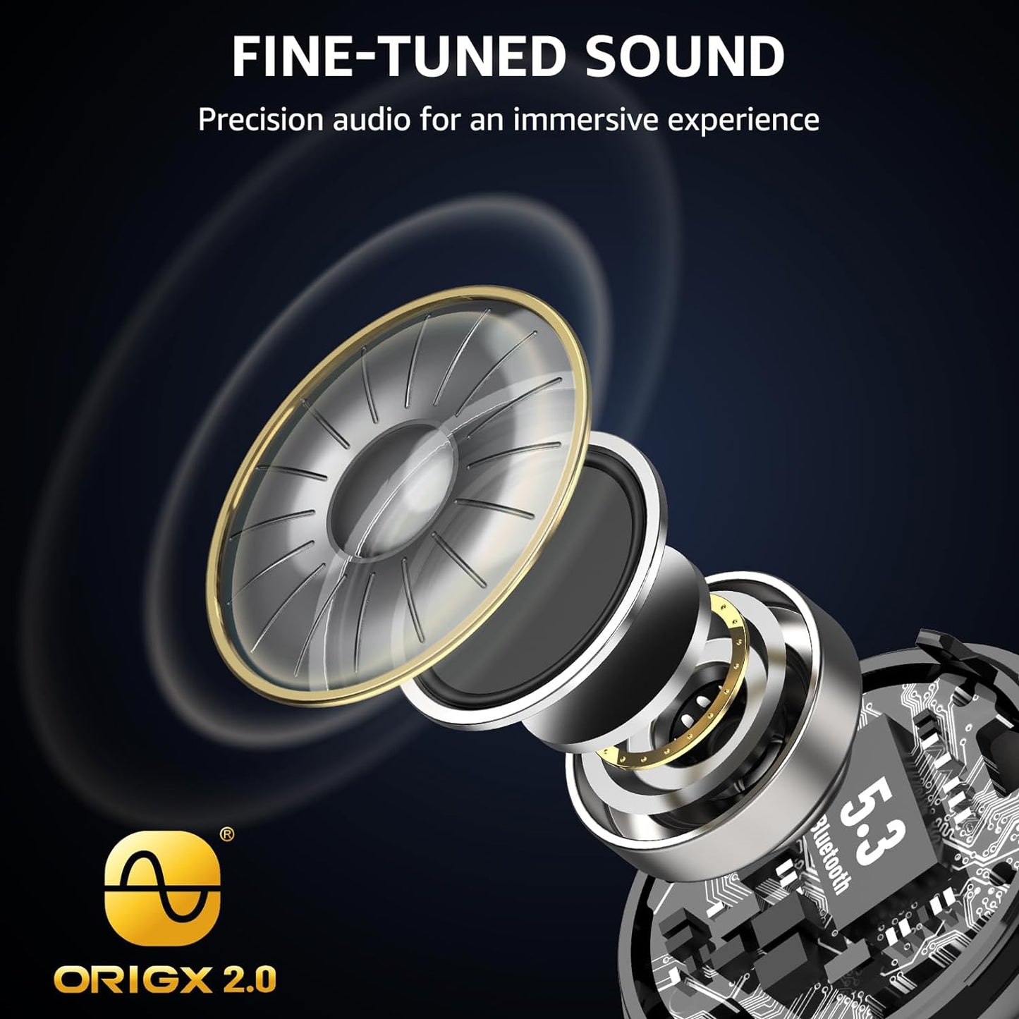 TOZO T6 (Ergonomic Edition) Wireless Earbuds Bluetooth 5.3 Headphones, APP EQ Customisable, 50Hrs Playtime with Wireless Charging Case, IPX8 Waterproof, Ergonomic Design in-Ear Headset, 2024 Version - Digital Haven