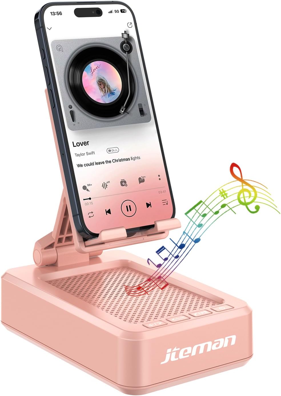 Cell Phone Stand with Wireless Bluetooth Speaker and Anti-Slip Base HD Surround Sound Perfect for Home and Outdoors with Bluetooth Speaker for Desk Compatible with Iphone/Ipad/Samsung Galaxy - Digital Haven