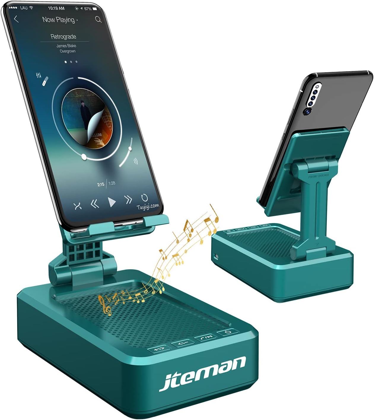 Cell Phone Stand with Wireless Bluetooth Speaker and Anti-Slip Base HD Surround Sound Perfect for Home and Outdoors with Bluetooth Speaker for Desk Compatible with Iphone/Ipad/Samsung Galaxy - Digital Haven