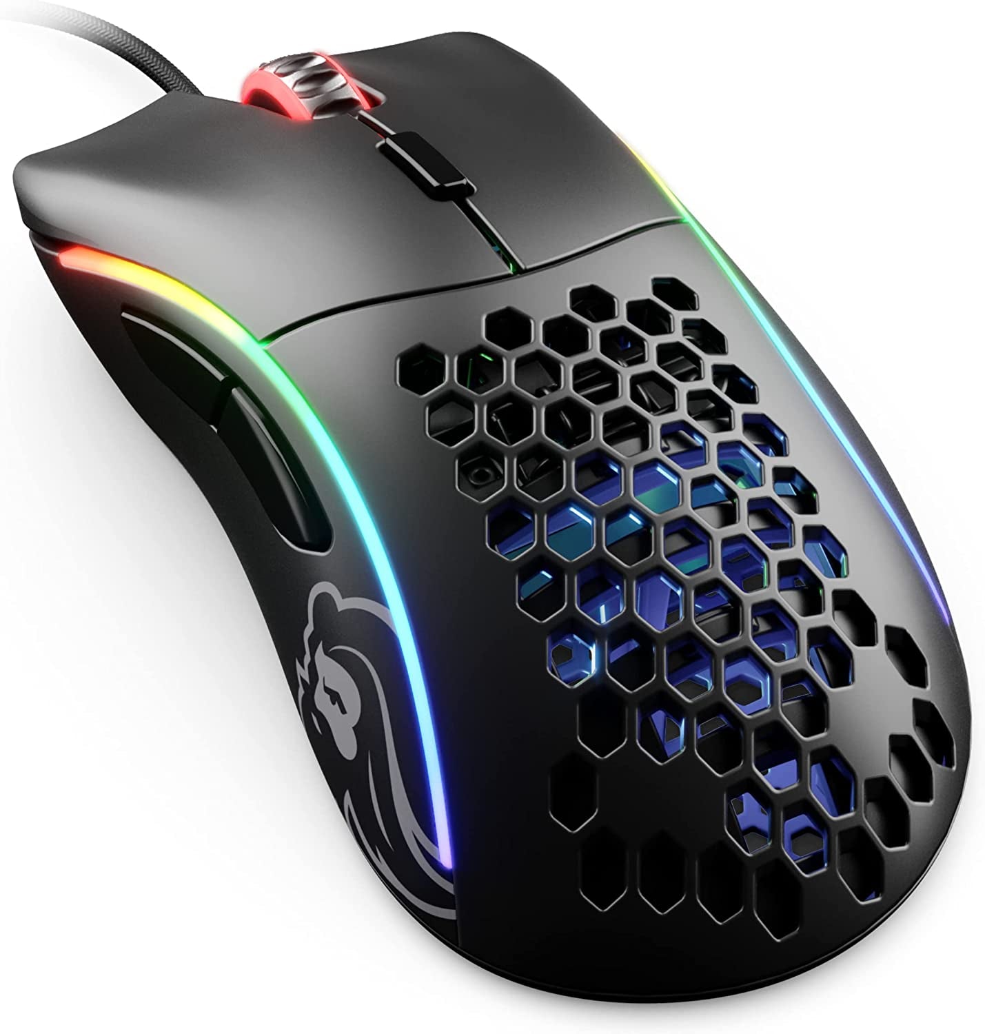 Model O Wired Gaming Mouse 67G Superlight Honeycomb Design, RGB, Pixart 3360 Sensor, Omron Switches, Ambidextrous - Matte White - Digital Haven