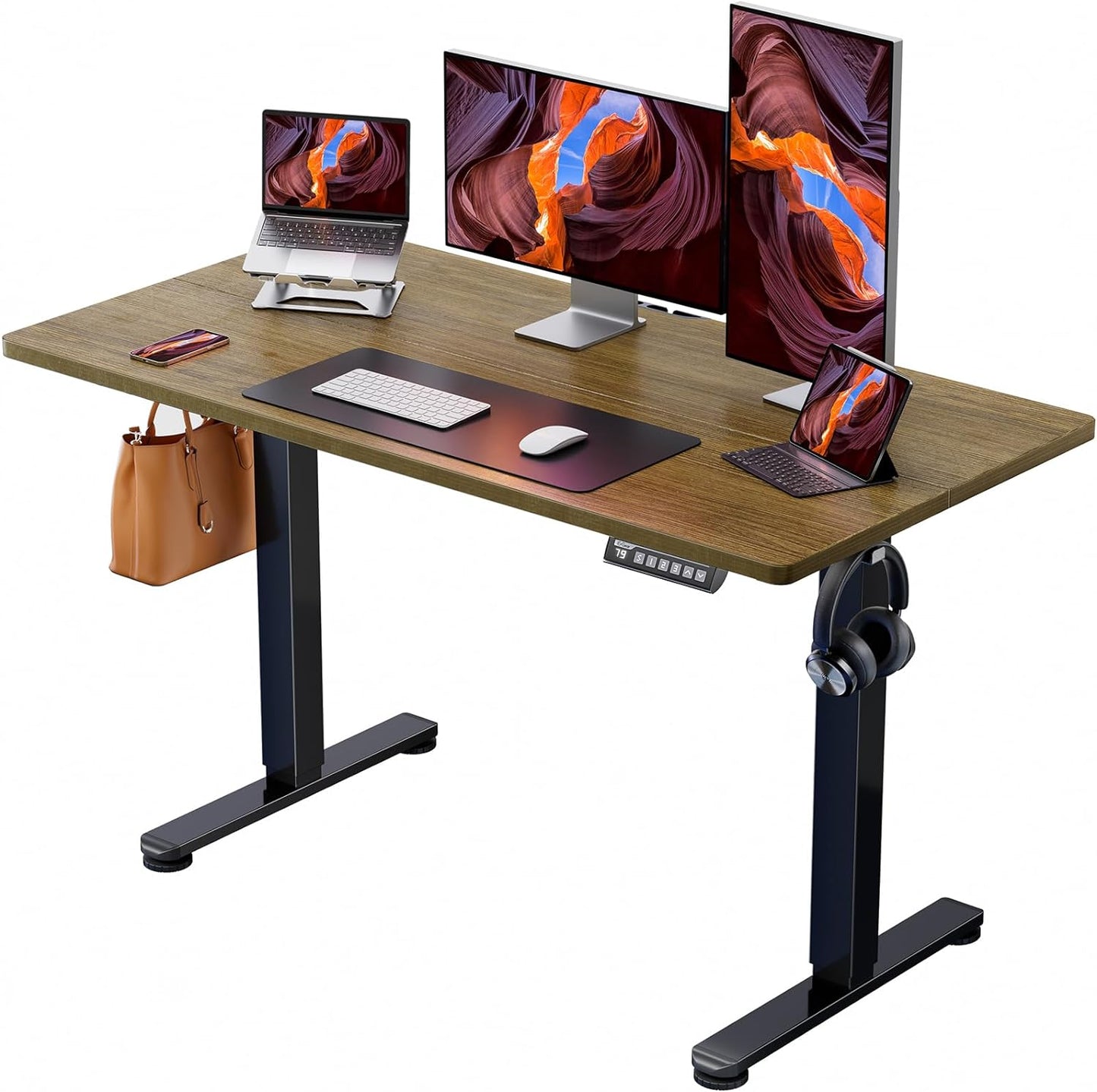 Height Adjustable Electric Standing Desk, 48 X 24 Inches Sit Stand up Desk, Memory Computer Home Office Desk (Black) - Digital Haven