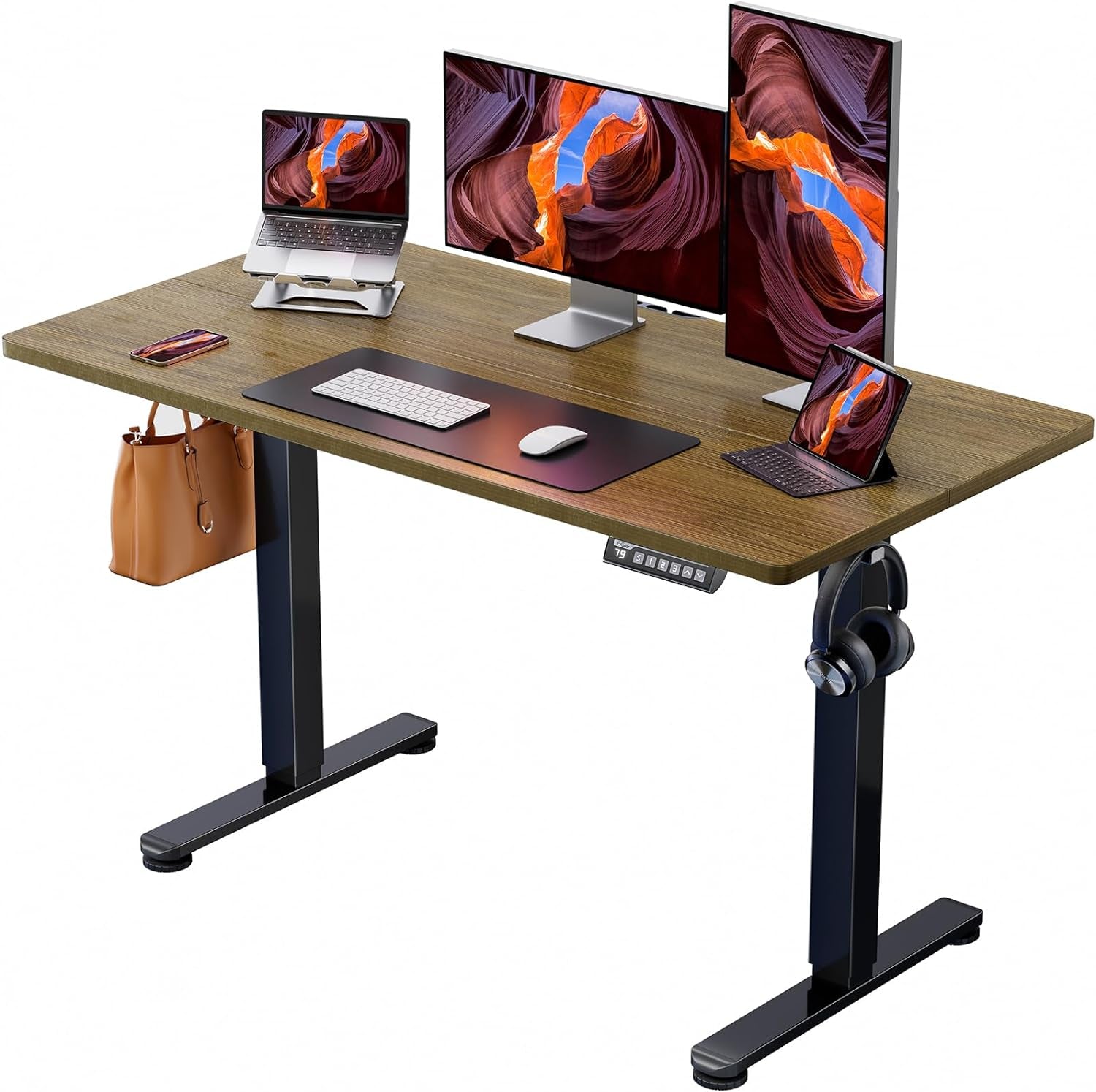 Height Adjustable Electric Standing Desk, 48 X 24 Inches Sit Stand up Desk, Memory Computer Home Office Desk (Black) - Digital Haven