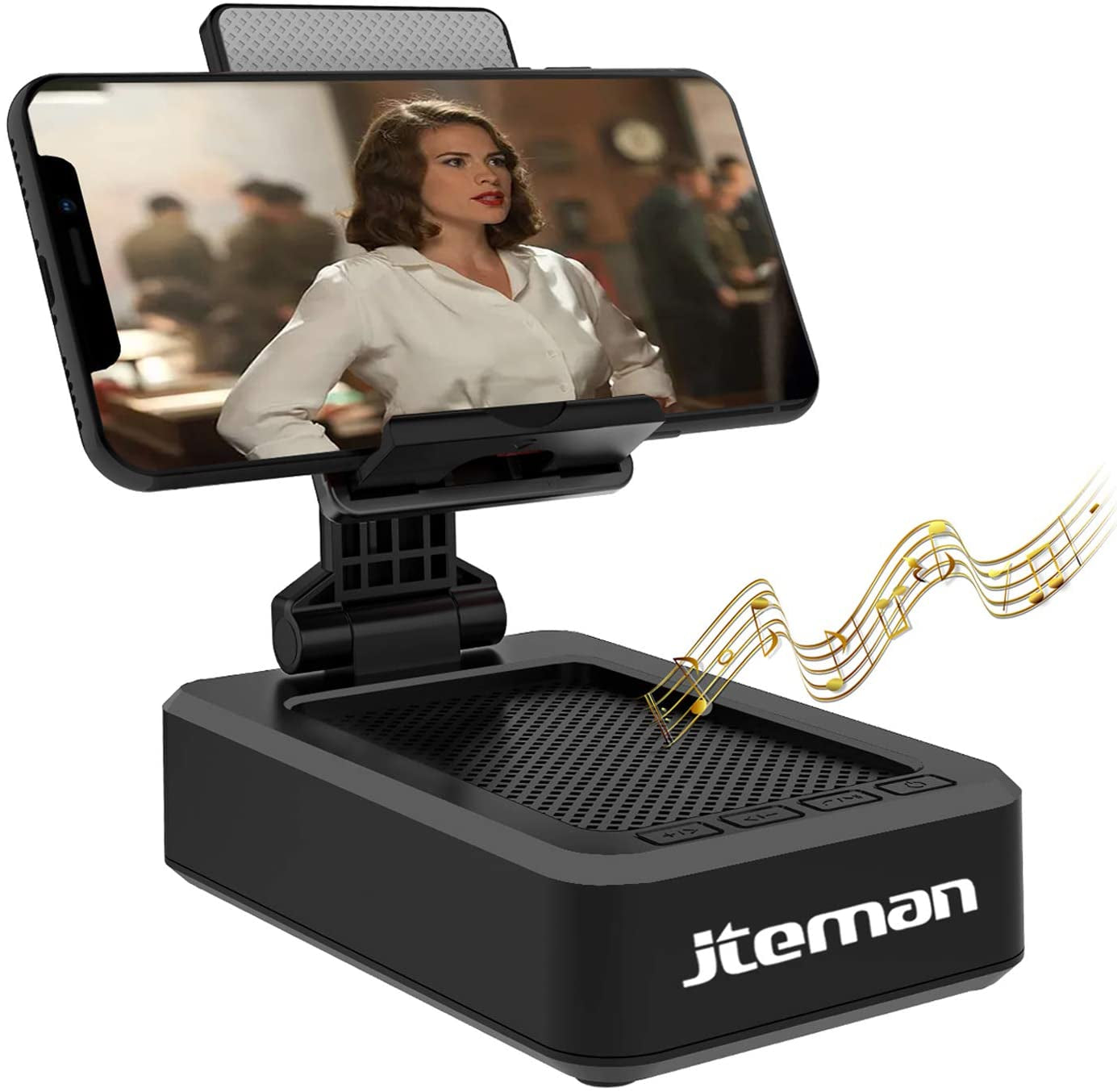 Cell Phone Stand with Wireless Bluetooth Speaker and Anti-Slip Base HD Surround Sound Perfect for Home and Outdoors with Bluetooth Speaker for Desk Compatible with Iphone/Ipad/Samsung Galaxy - Digital Haven