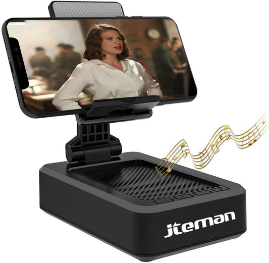 Cell Phone Stand with Wireless Bluetooth Speaker and Anti-Slip Base HD Surround Sound Perfect for Home and Outdoors with Bluetooth Speaker for Desk Compatible with Iphone/Ipad/Samsung Galaxy - Digital Haven