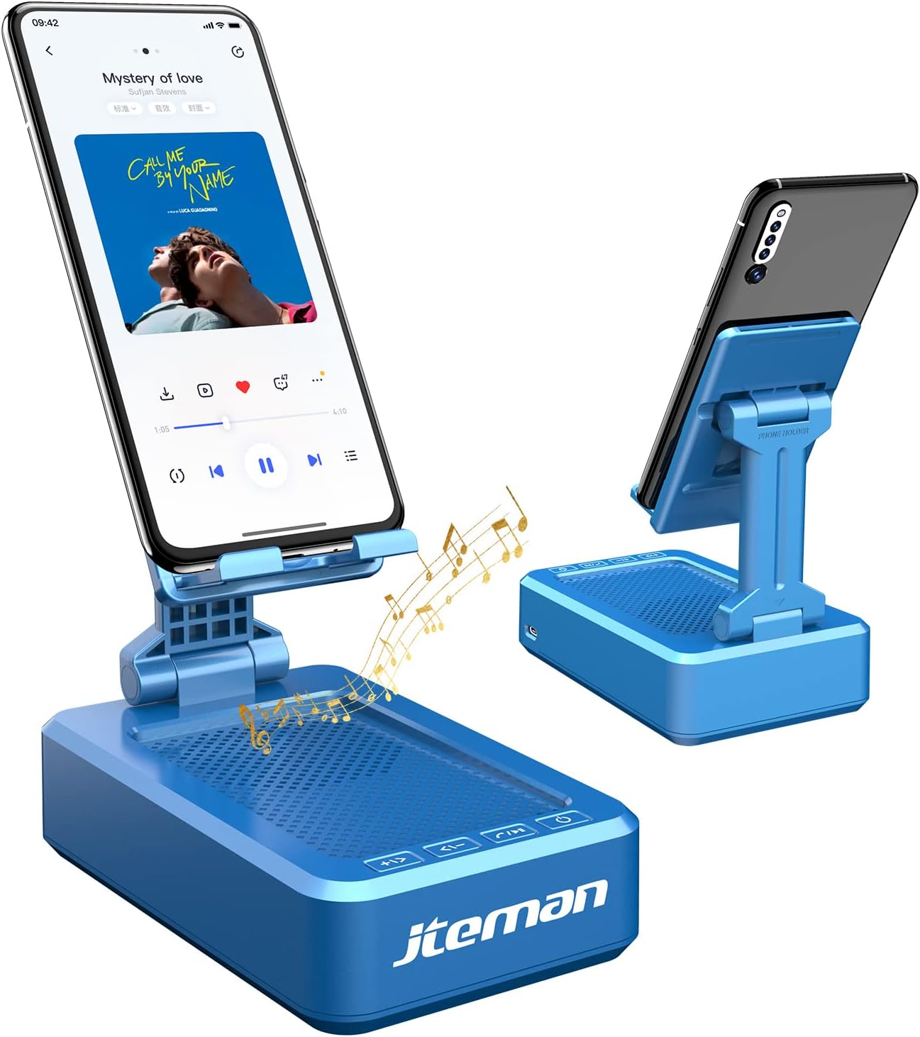 Cell Phone Stand with Wireless Bluetooth Speaker and Anti-Slip Base HD Surround Sound Perfect for Home and Outdoors with Bluetooth Speaker for Desk Compatible with Iphone/Ipad/Samsung Galaxy - Digital Haven
