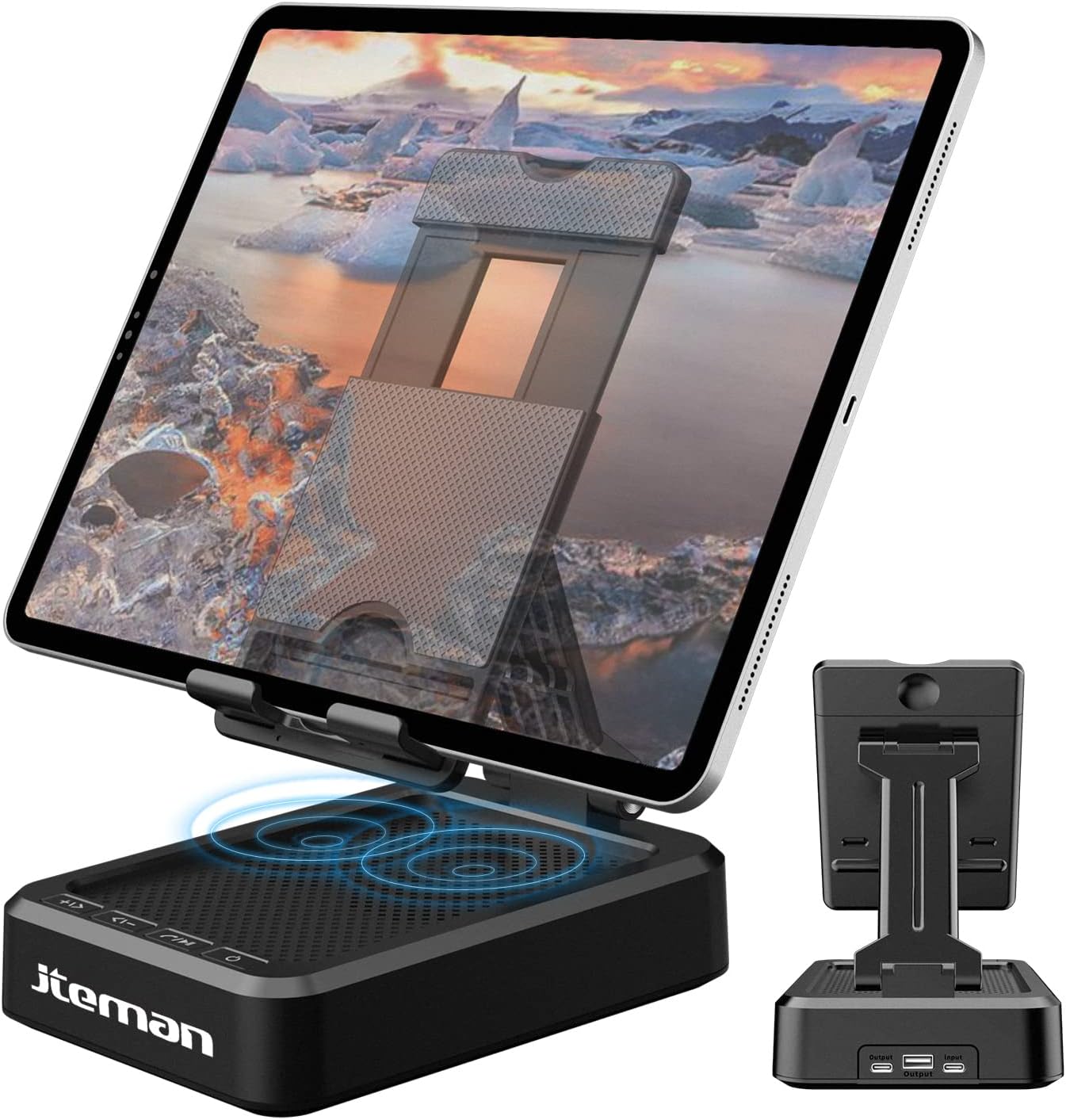 Cell Phone Stand with Wireless Bluetooth Speaker and Anti-Slip Base HD Surround Sound Perfect for Home and Outdoors with Bluetooth Speaker for Desk Compatible with Iphone/Ipad/Samsung Galaxy - Digital Haven