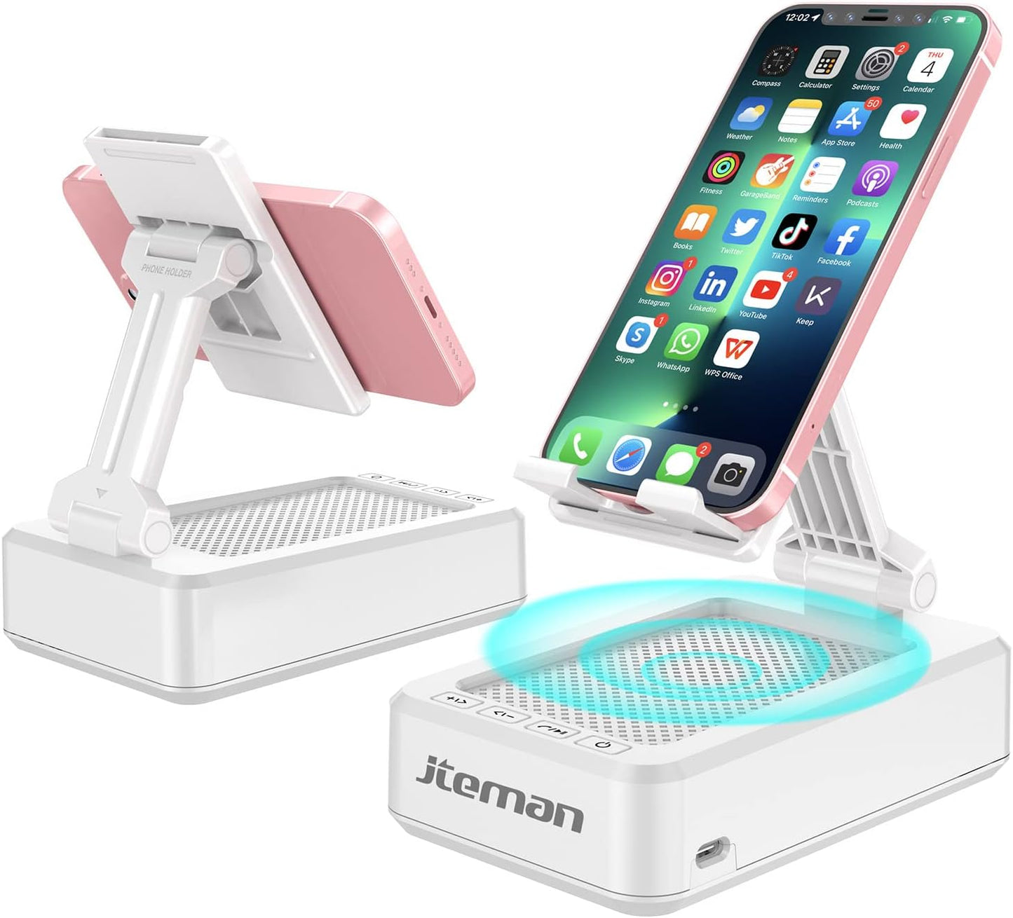 Cell Phone Stand with Wireless Bluetooth Speaker and Anti-Slip Base HD Surround Sound Perfect for Home and Outdoors with Bluetooth Speaker for Desk Compatible with Iphone/Ipad/Samsung Galaxy - Digital Haven
