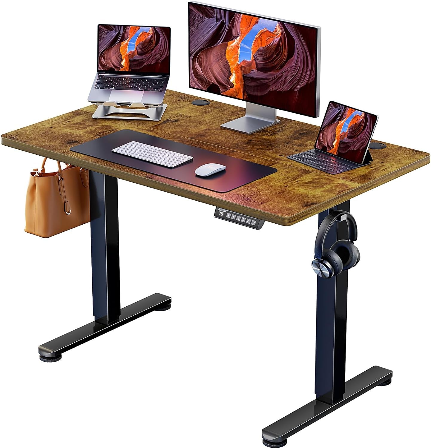 Height Adjustable Electric Standing Desk, 48 X 24 Inches Sit Stand up Desk, Memory Computer Home Office Desk (Black) - Digital Haven