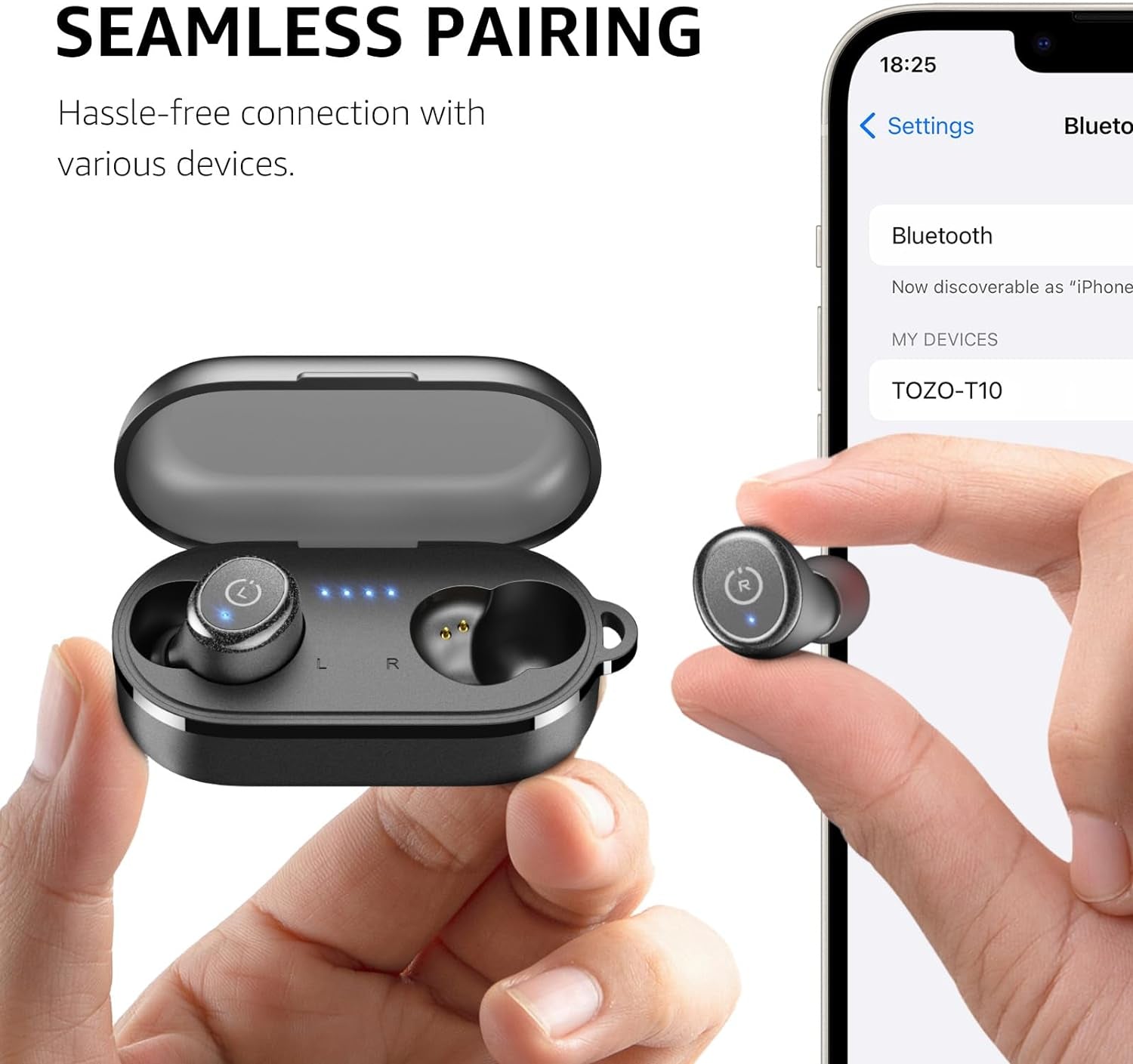 TOZO T10 (Ergonomic Edition)Wireless Earbuds Bluetooth 5.3 Headphones, App Customize EQ, Ergonomic Design, 55H Playtime, Wireless Charging Case, IPX8 Waterproof Sound In-Ear Headset, 2024 New Version - Digital Haven