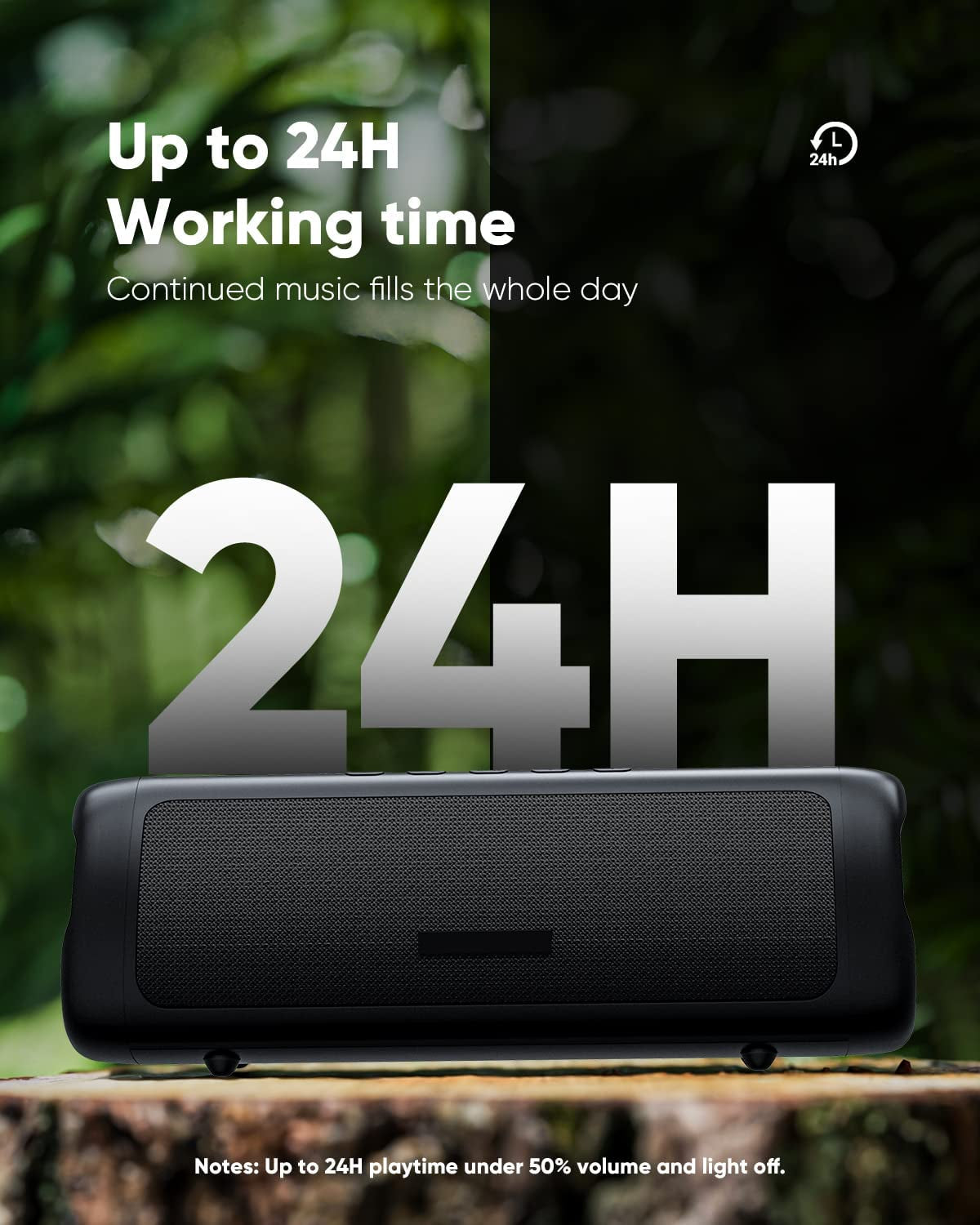 Bluetooth Speaker with HD Sound, Portable Wireless, IPX5 Waterproof, up to 24H Playtime, TWS Pairing, BT5.3, for Home/Party/Outdoor/Beach, Electronic Gadgets, Birthday Gift (Black) - Digital Haven