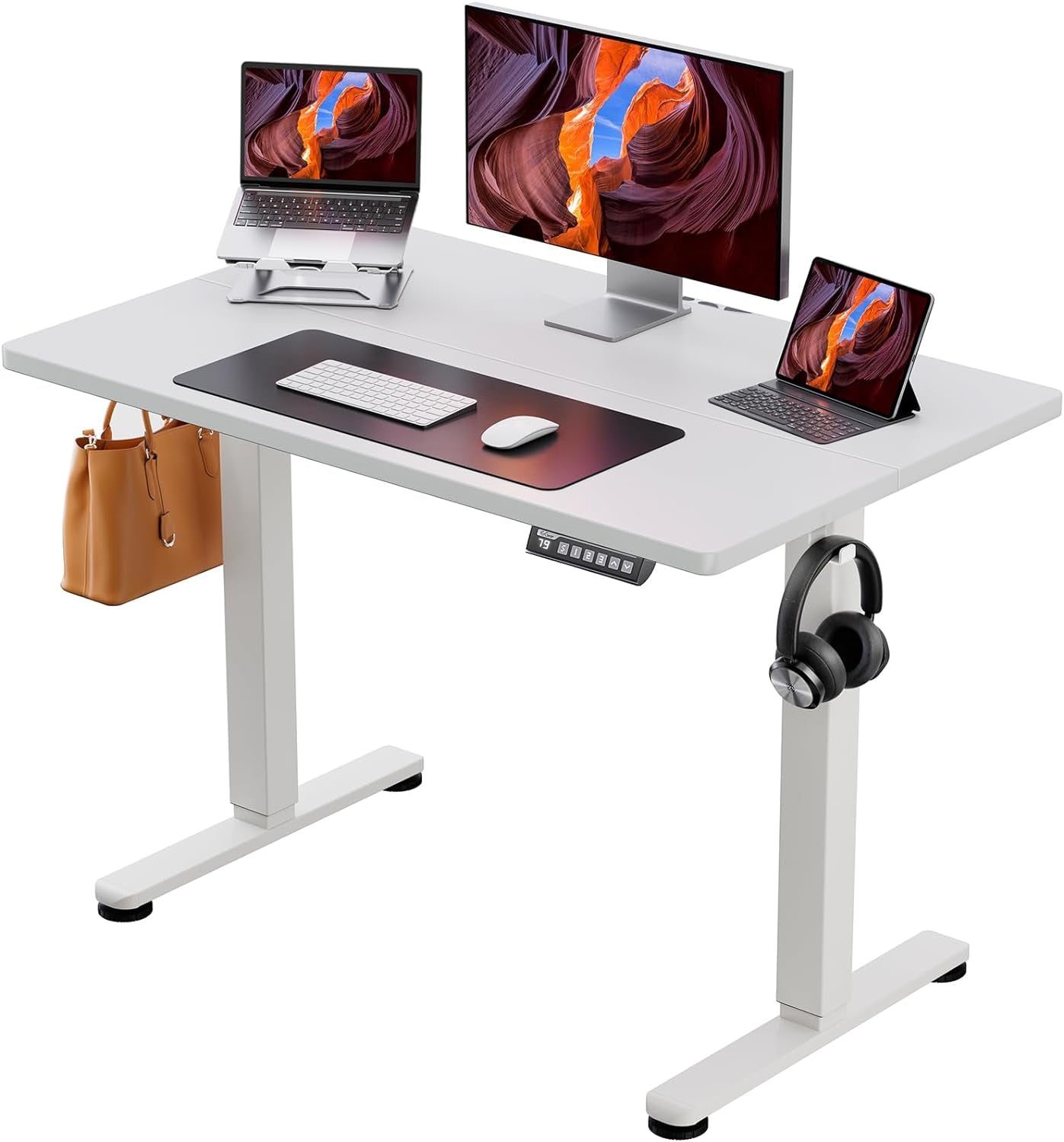 Height Adjustable Electric Standing Desk, 48 X 24 Inches Sit Stand up Desk, Memory Computer Home Office Desk (Black) - Digital Haven