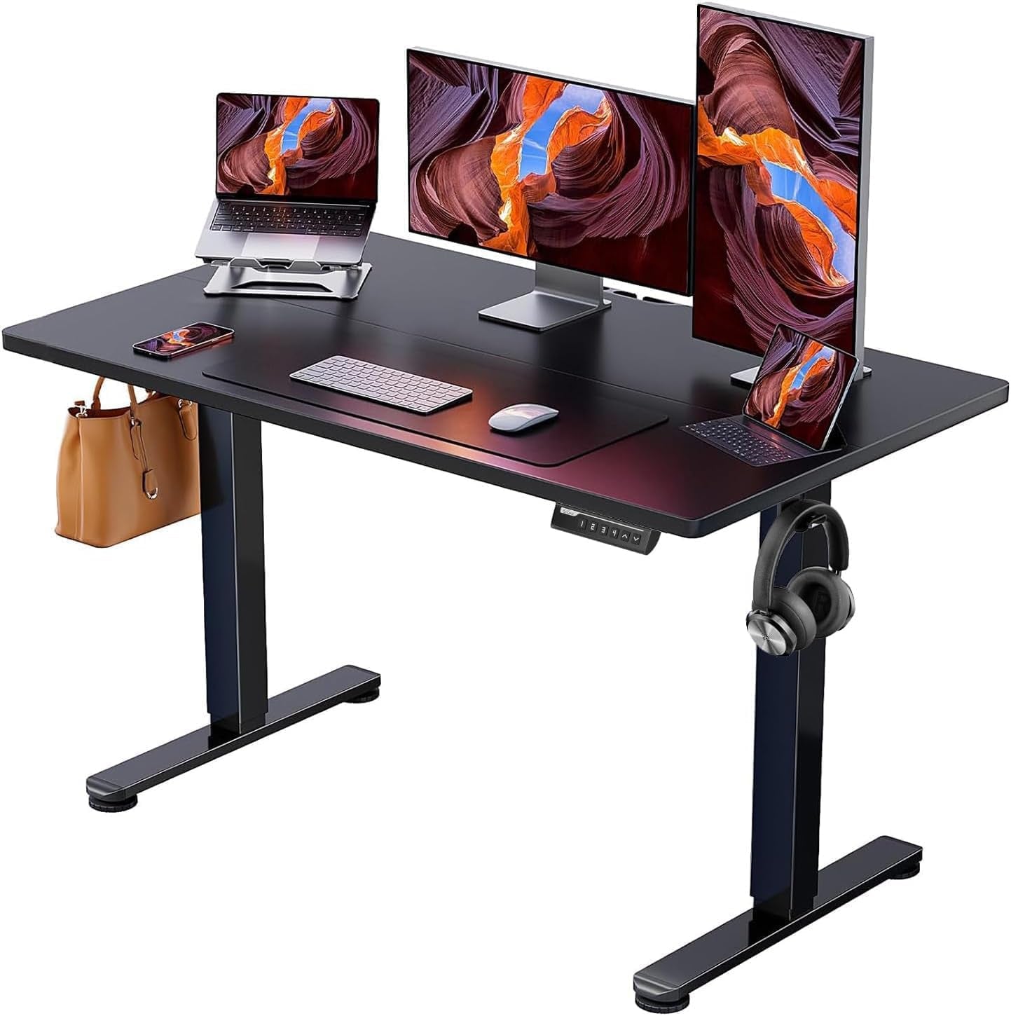 Height Adjustable Electric Standing Desk, 48 X 24 Inches Sit Stand up Desk, Memory Computer Home Office Desk (Black) - Digital Haven