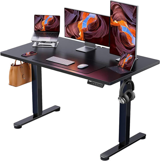 Height Adjustable Electric Standing Desk, 48 X 24 Inches Sit Stand up Desk, Memory Computer Home Office Desk (Black) - Digital Haven