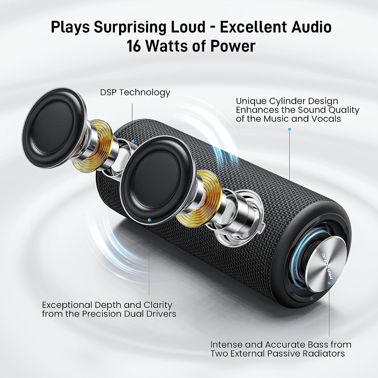 Bluetooth Speakers, Waterproof and Portable Outdoor Wireless Speaker (Black) - Digital Haven