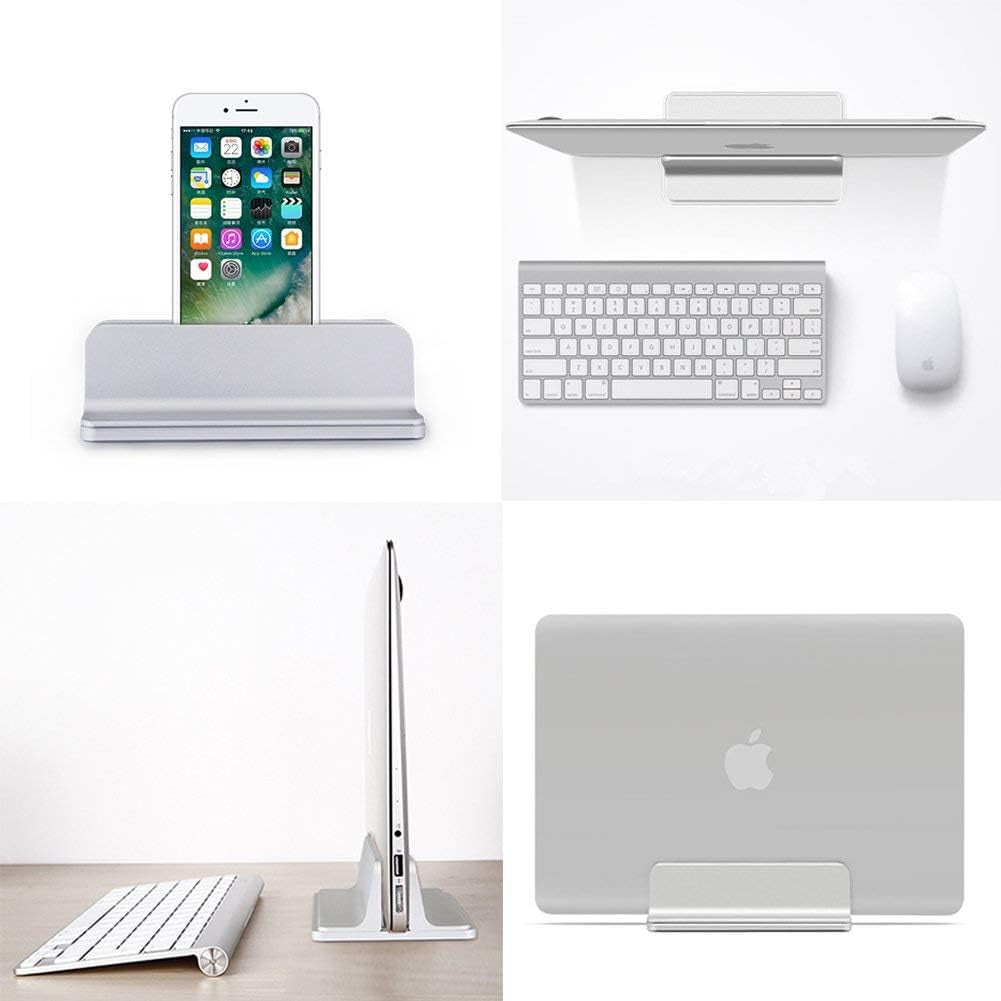 Vertical Laptop Stand, Laptops Cradle Holder, Laptop Standing Desk Dock with Adjustable Size, Laptop Computer Accessories Holder for Macbook Pro/Air Dell Hp Surface Ipad-Silver - Digital Haven