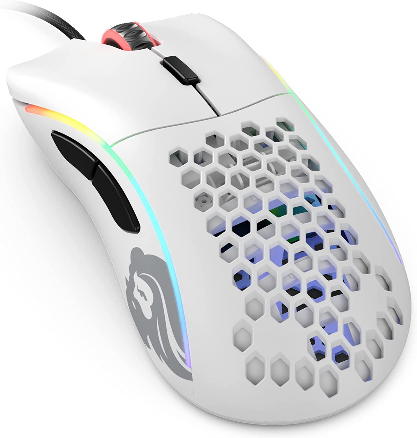 Model O Wired Gaming Mouse 67G Superlight Honeycomb Design, RGB, Pixart 3360 Sensor, Omron Switches, Ambidextrous - Matte White - Digital Haven