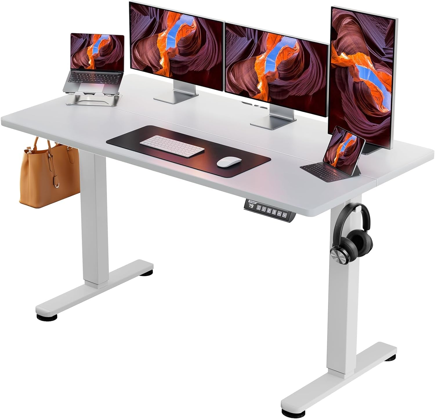 Height Adjustable Electric Standing Desk, 48 X 24 Inches Sit Stand up Desk, Memory Computer Home Office Desk (Black) - Digital Haven