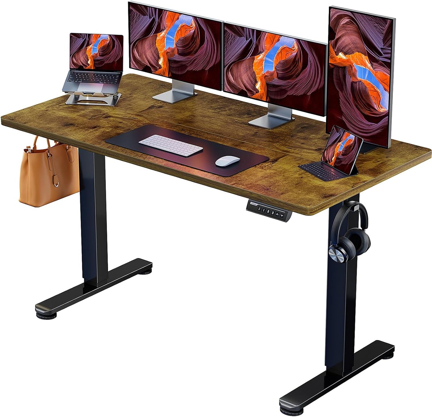 Height Adjustable Electric Standing Desk, 48 X 24 Inches Sit Stand up Desk, Memory Computer Home Office Desk (Black) - Digital Haven