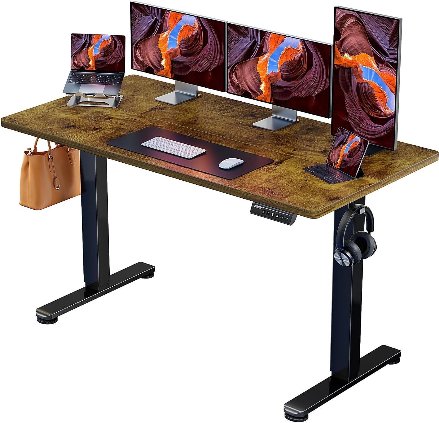 Height Adjustable Electric Standing Desk, 48 X 24 Inches Sit Stand up Desk, Memory Computer Home Office Desk (Black) - Digital Haven
