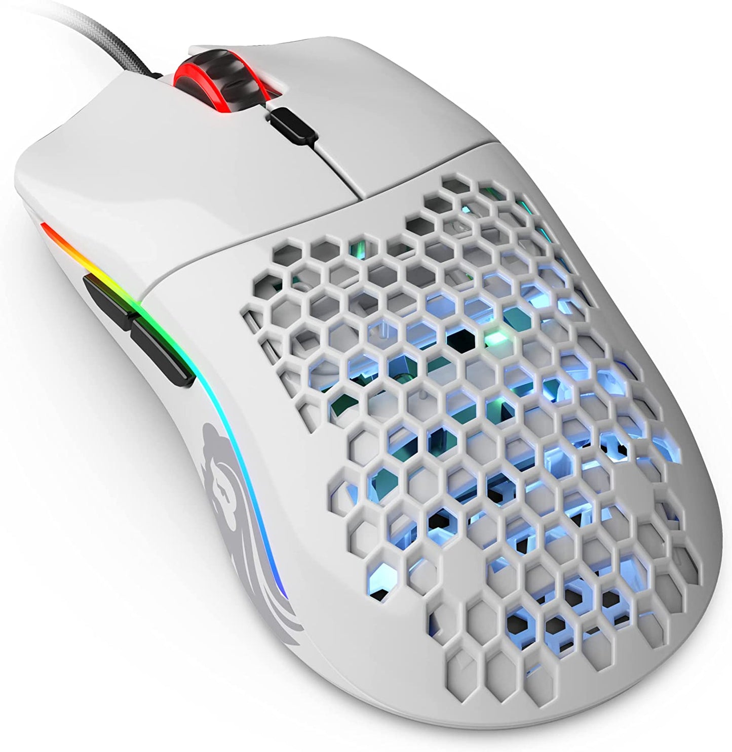 Model O Wired Gaming Mouse 67G Superlight Honeycomb Design, RGB, Pixart 3360 Sensor, Omron Switches, Ambidextrous - Matte White - Digital Haven