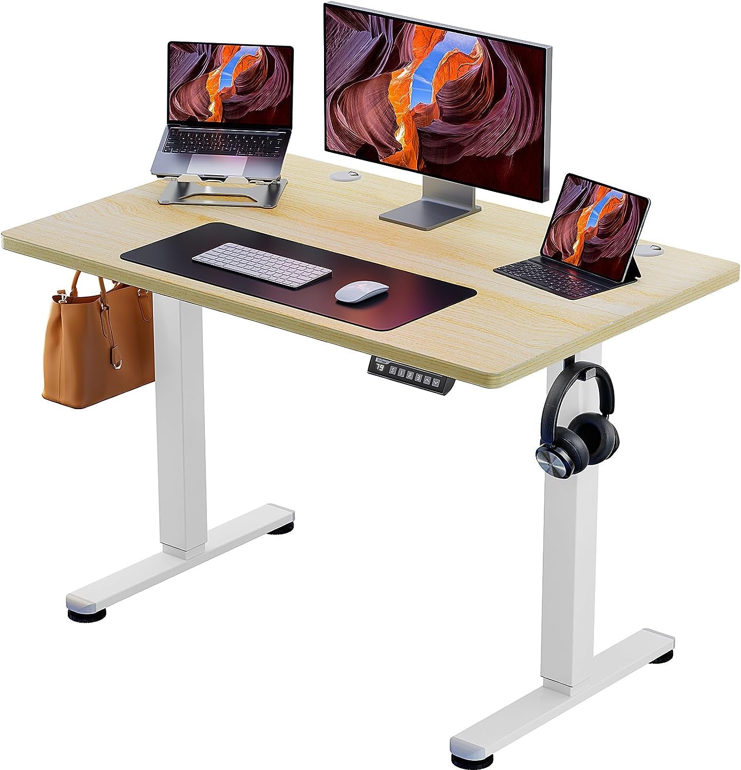 Height Adjustable Electric Standing Desk, 48 X 24 Inches Sit Stand up Desk, Memory Computer Home Office Desk (Black) - Digital Haven