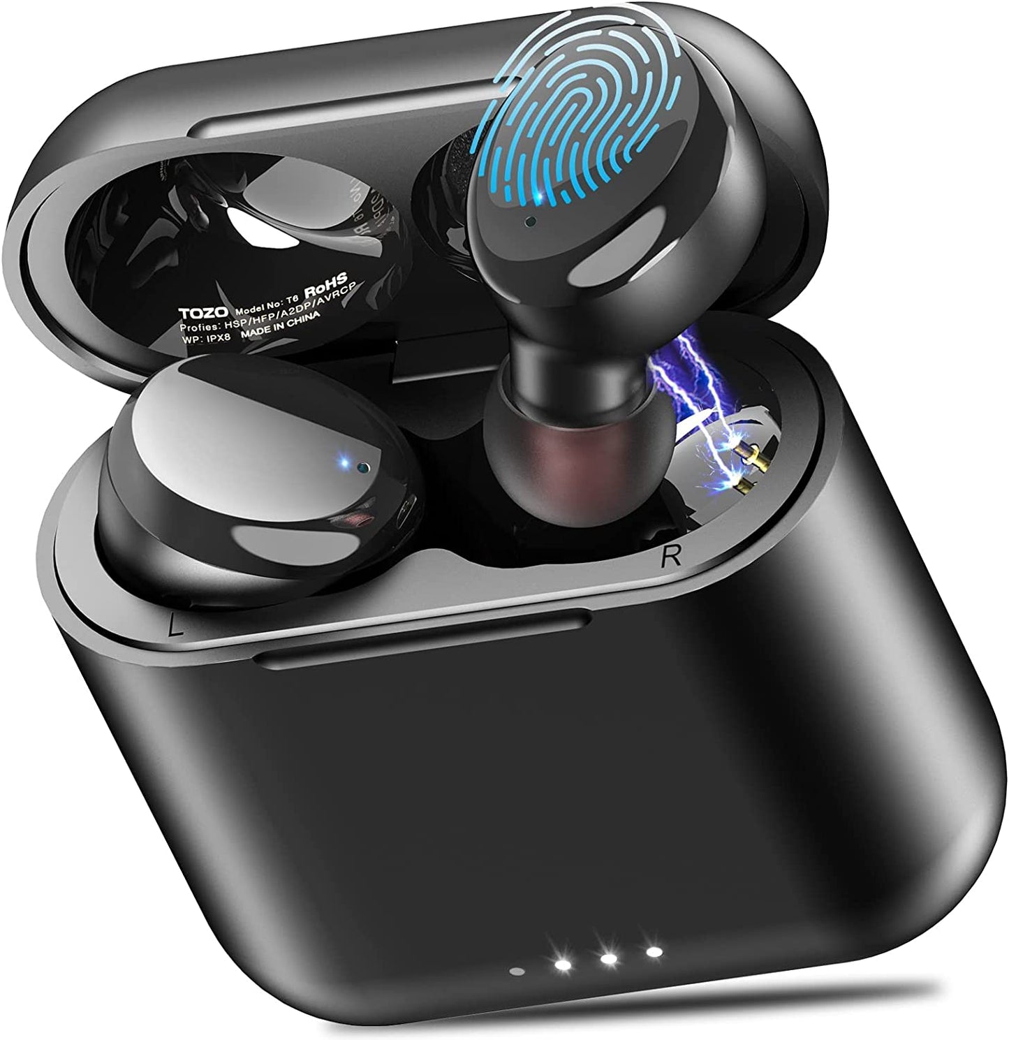 TOZO T6 (Ergonomic Edition) Wireless Earbuds Bluetooth 5.3 Headphones, APP EQ Customisable, 50Hrs Playtime with Wireless Charging Case, IPX8 Waterproof, Ergonomic Design in-Ear Headset, 2024 Version - Digital Haven