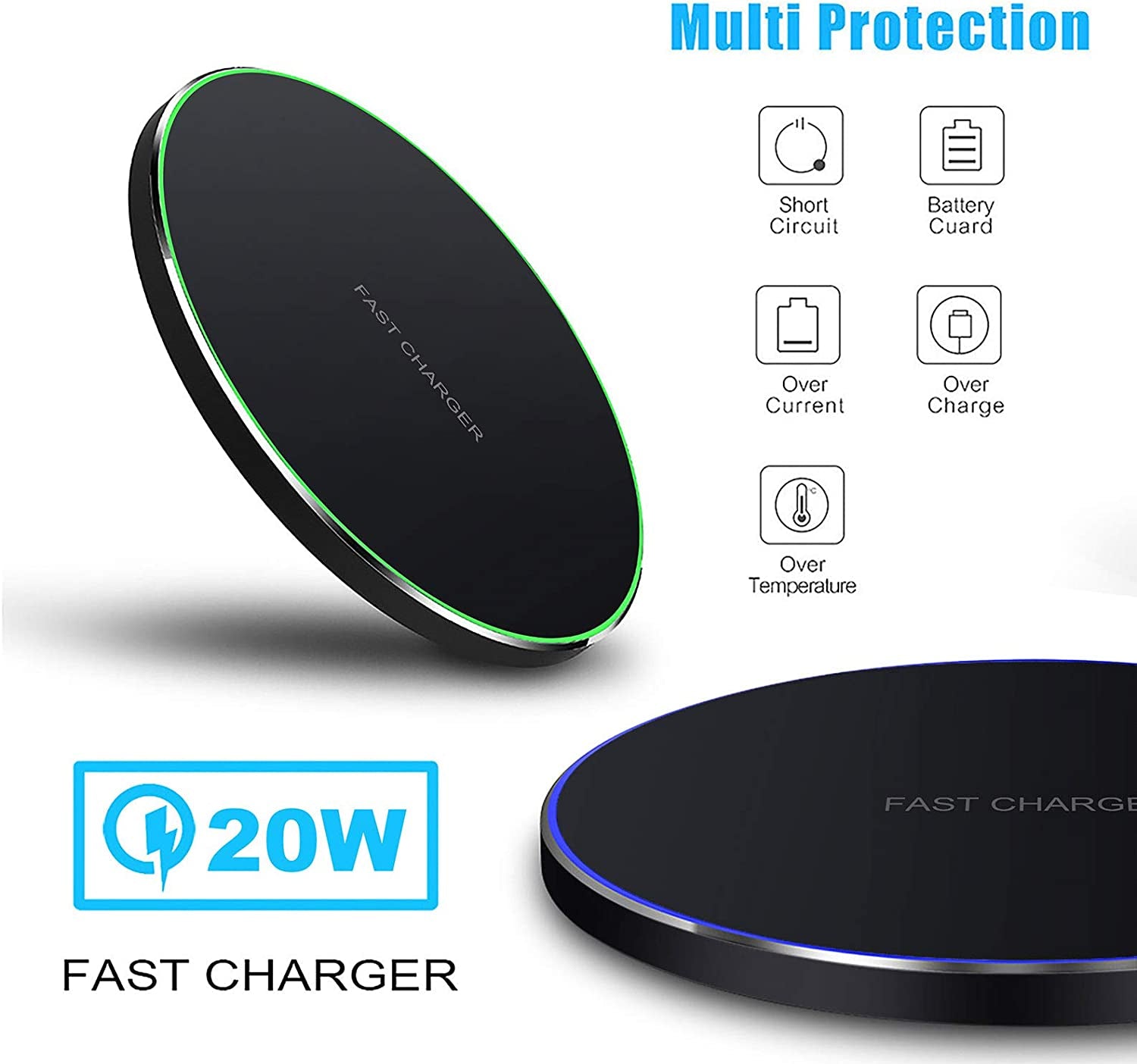 Fast Wireless Charger,20W Max Wireless Charging Pad Compatible with Iphone 14/15/13/12/SE/11/11 Pro/Xs Max/Xr/X/8,Airpods; Wireless Charge Mat for Samsung Galaxy S23/S22/Note,Pixel/Lg G8 7 - Digital Haven