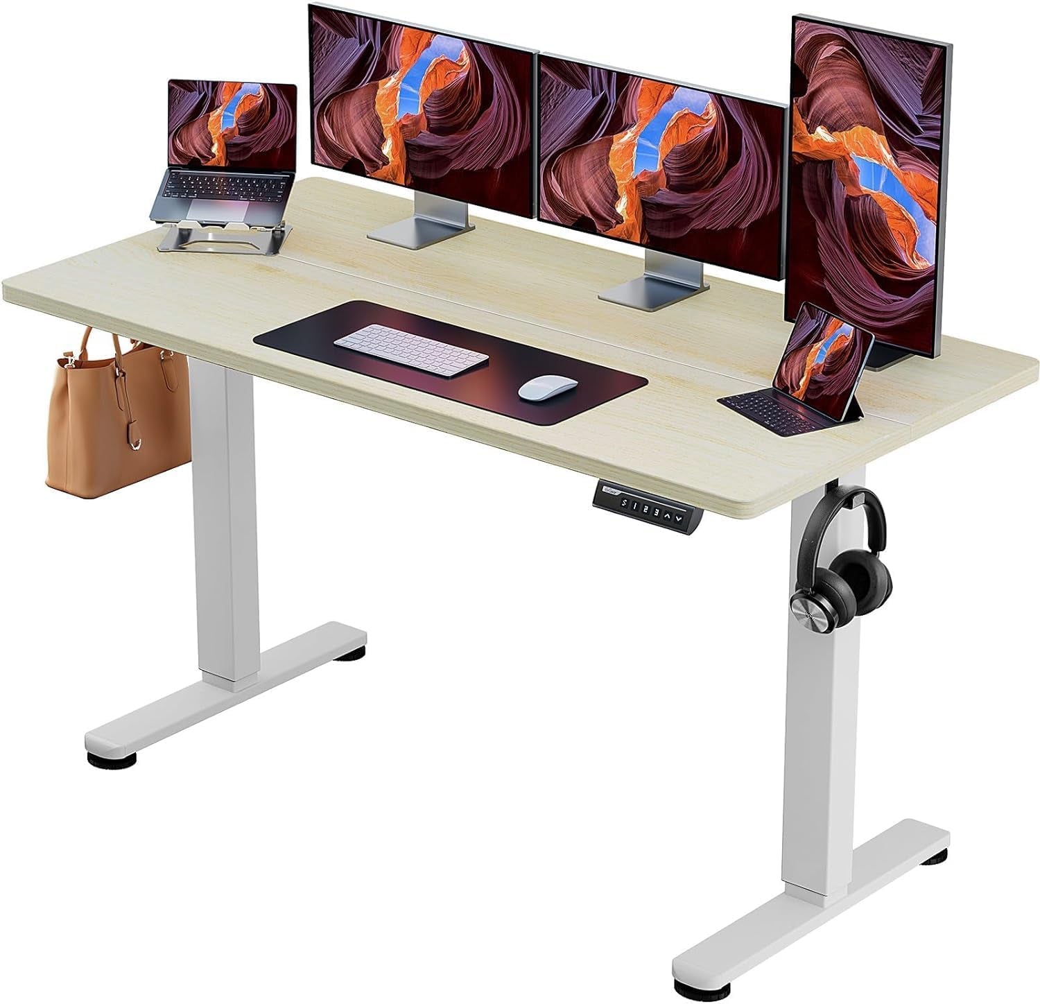 Height Adjustable Electric Standing Desk, 48 X 24 Inches Sit Stand up Desk, Memory Computer Home Office Desk (Black) - Digital Haven