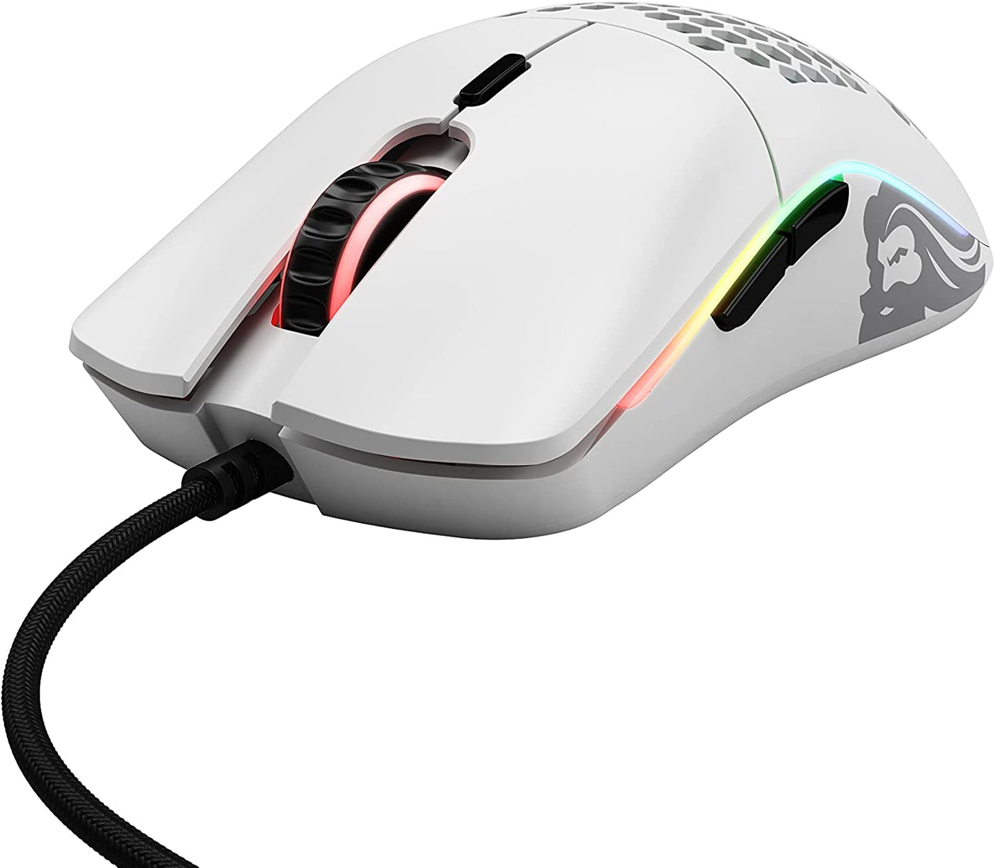 Model O Wired Gaming Mouse 67G Superlight Honeycomb Design, RGB, Pixart 3360 Sensor, Omron Switches, Ambidextrous - Matte White - Digital Haven