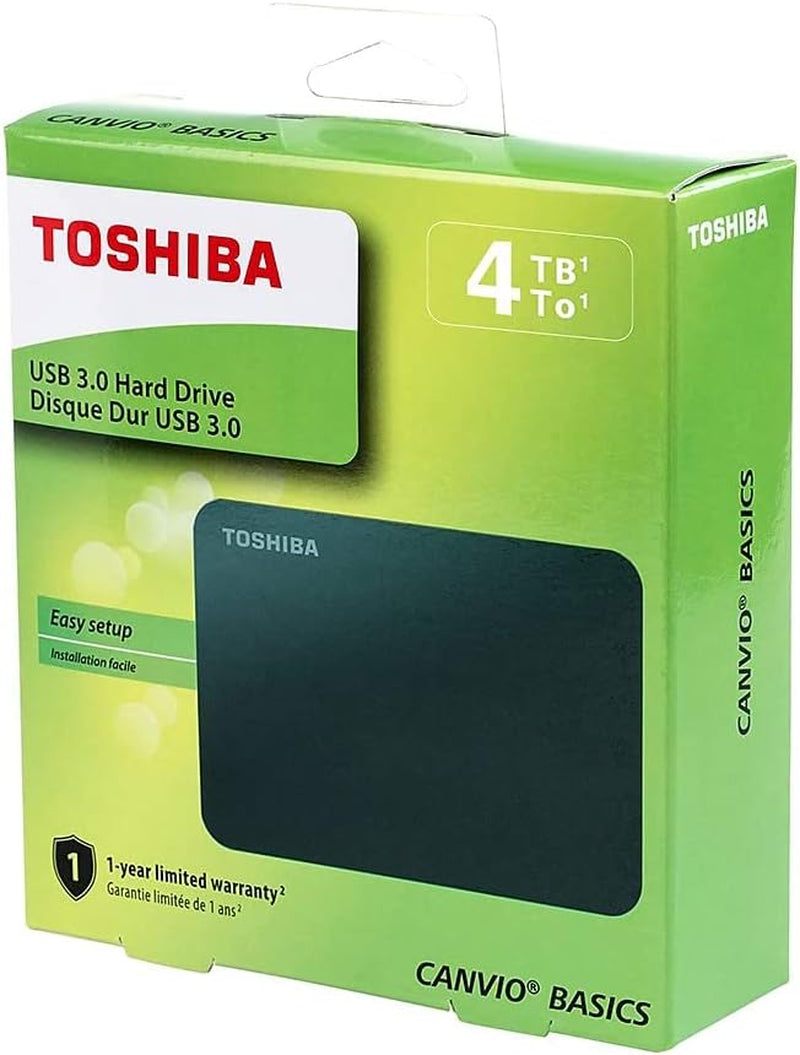 Canvio Basics 4TB Portable External Hard Drive USB 3.0, Black - HDTB440XK3CA - Digital Haven