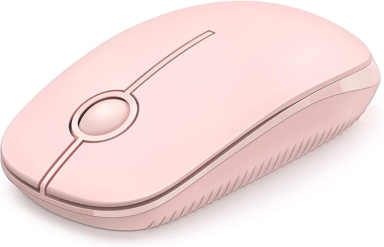 Wireless Mouse, 2.4G Slim Portable Computer Mice with Nano Receiver for Notebook, PC, Laptop, Computer (White and Gold) - Digital Haven