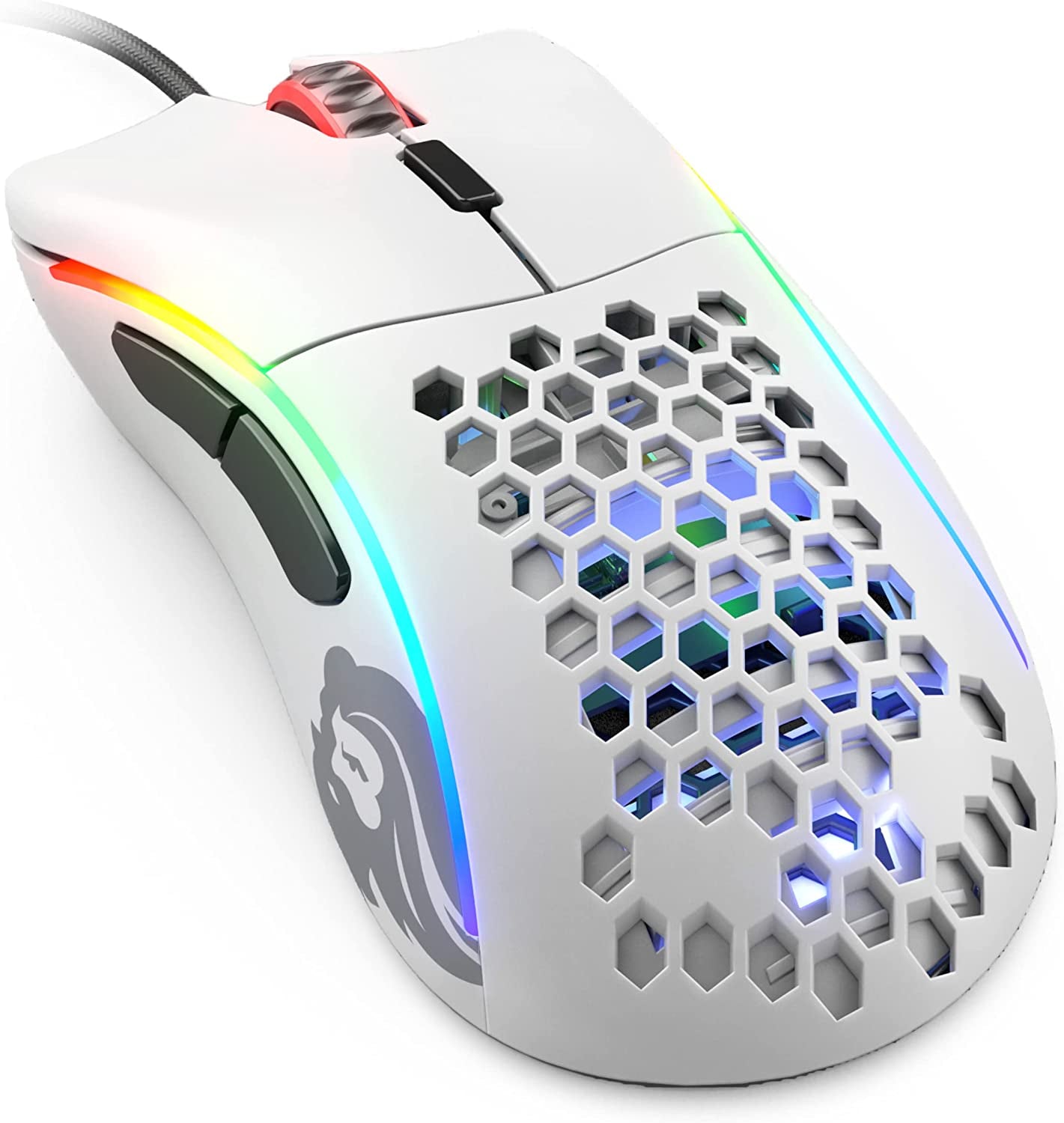 Model O Wired Gaming Mouse 67G Superlight Honeycomb Design, RGB, Pixart 3360 Sensor, Omron Switches, Ambidextrous - Matte White - Digital Haven