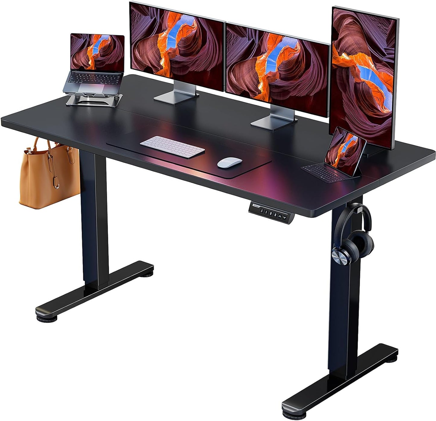 Height Adjustable Electric Standing Desk, 48 X 24 Inches Sit Stand up Desk, Memory Computer Home Office Desk (Black) - Digital Haven