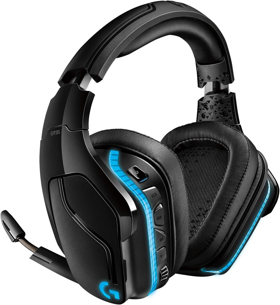 Logitech G935 Wireless DTS:X 7.1 Surround Sound LIGHTSYNC RGB PC Gaming Headset - Black/Blue