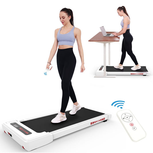 Walking Pad Treadmill under Desk, White 2.25HP Portable Mini Treadmill W/ Remote Control - Digital Haven