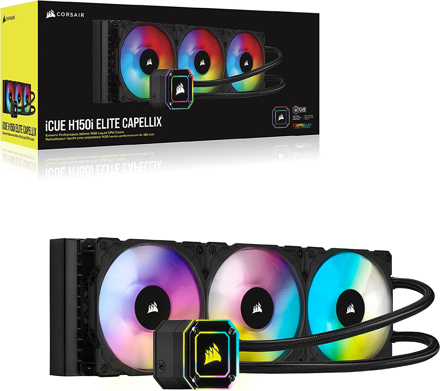 Icue H150I Elite Capellix Liquid CPU Cooler, RGB Pump + Fans, 360Mm for Radiator - Digital Haven