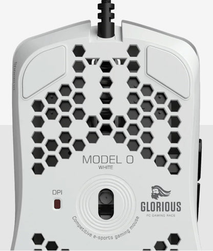 Model O Wired Gaming Mouse 67G Superlight Honeycomb Design, RGB, Pixart 3360 Sensor, Omron Switches, Ambidextrous - Matte White - Digital Haven