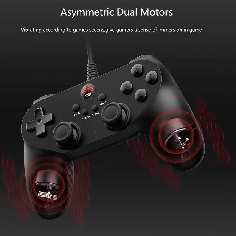 BEITONG BAT2 Wired PC Game Controller Retro Dual Vibration Gamepad Joystick for Windows 7 8 10 11 Steam Simulators Tesla Android TV Gaming