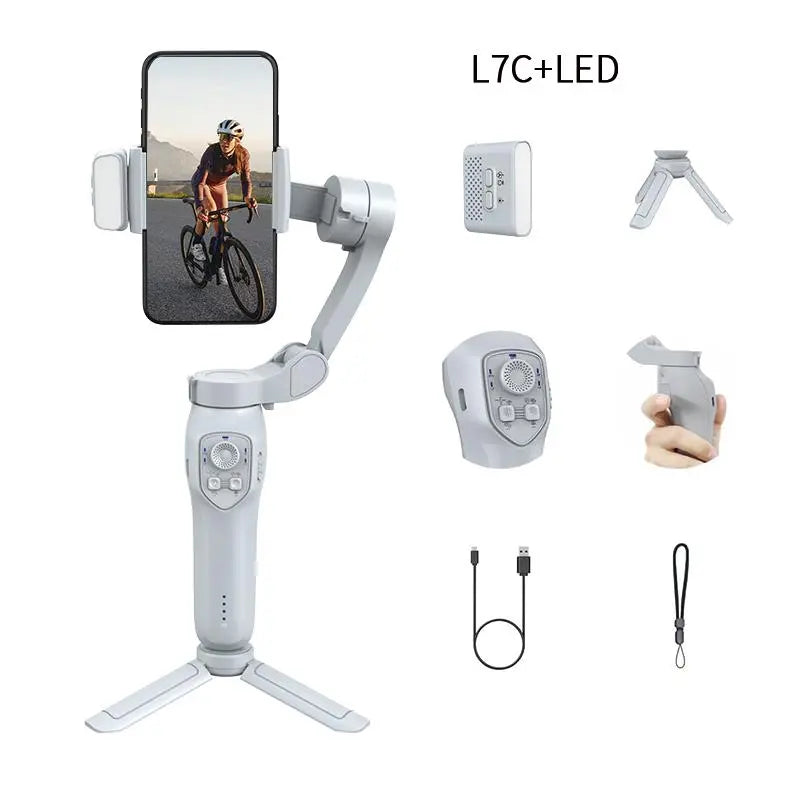Compact Mobile Phone Gimbal Stabilizer, Summer Adjustable Smartphone Selfie Gimbal, Small Phone & Digital Camera Tripod, Gimbal Phone Stabilizer, Selfie Accessories